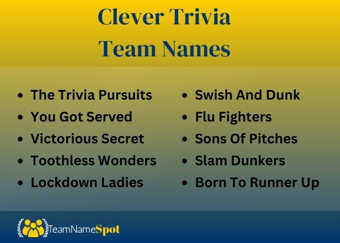 Clever Trivia Team Names