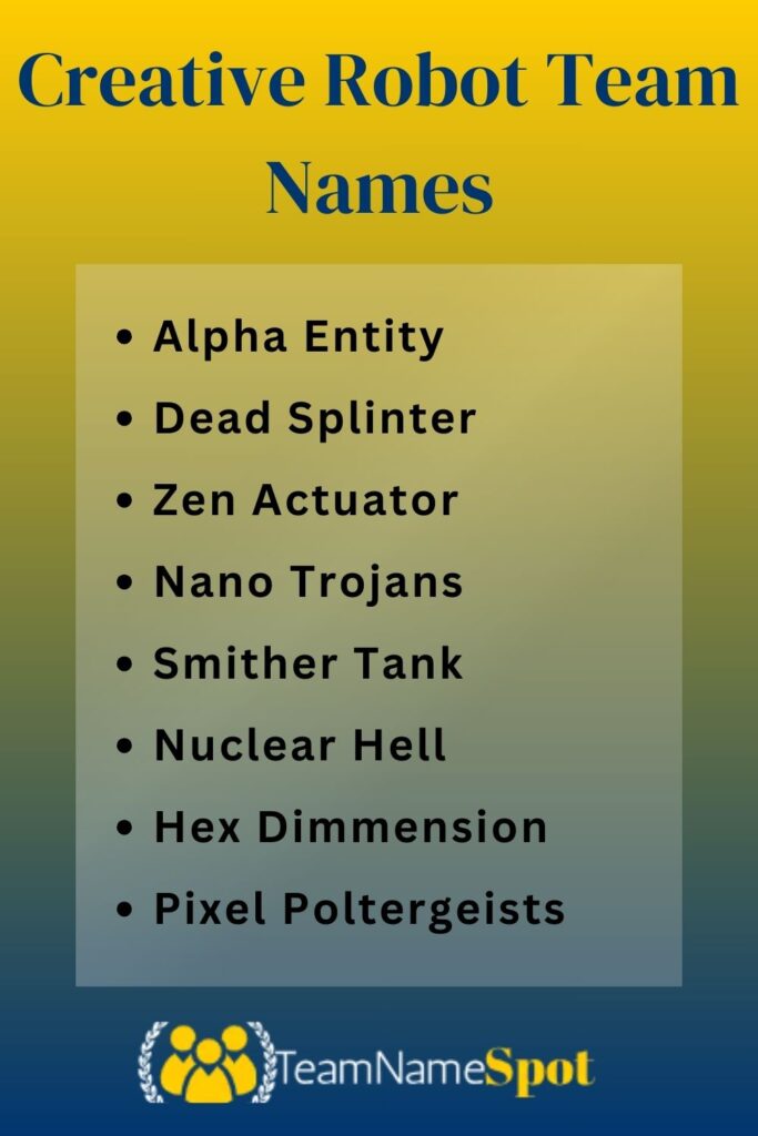 Creative Robot Team Names