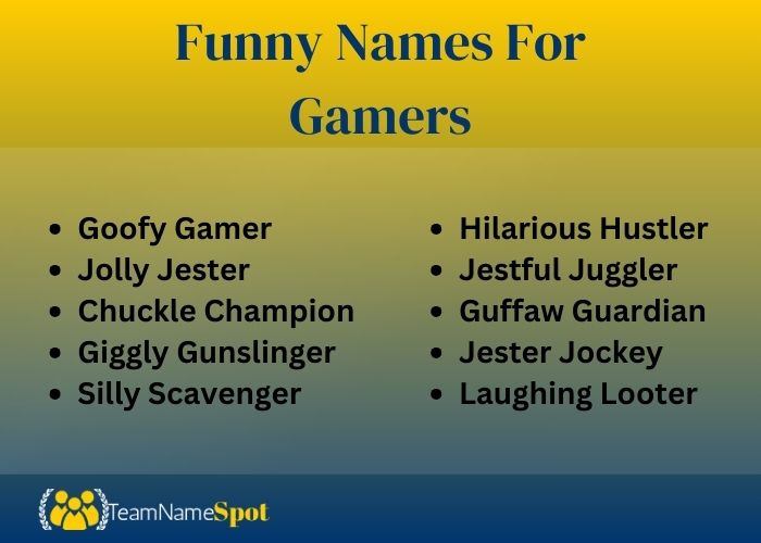 Funny Names For Gamers