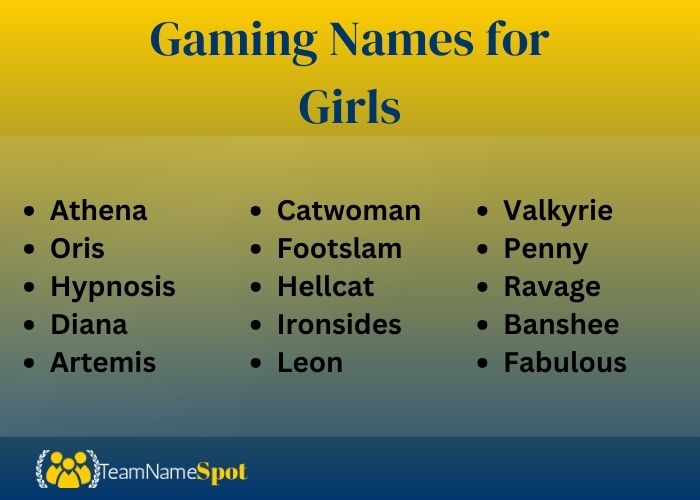 Gaming Names for Girls