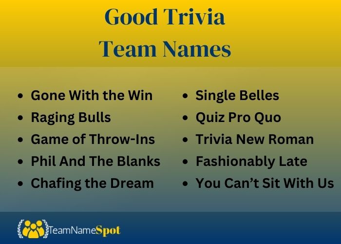 Good Trivia Team Names