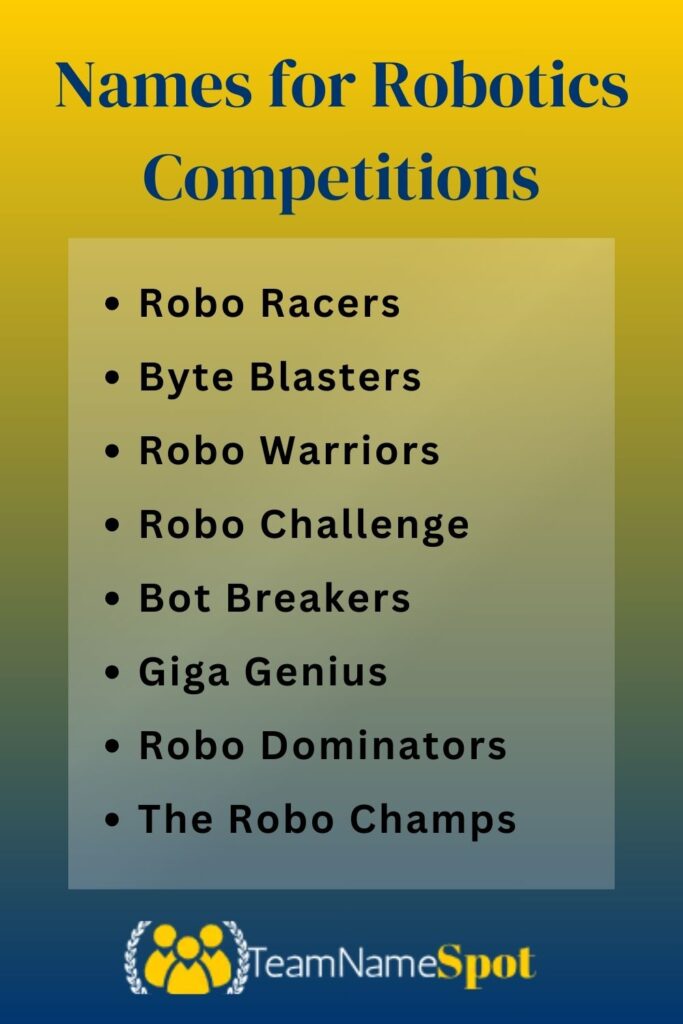 Names for Robotics Competitions