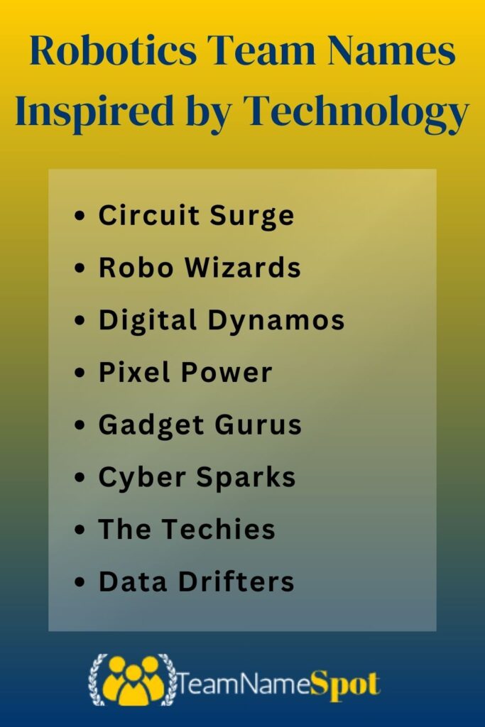 Robotics Team Names Inspired by Technology
