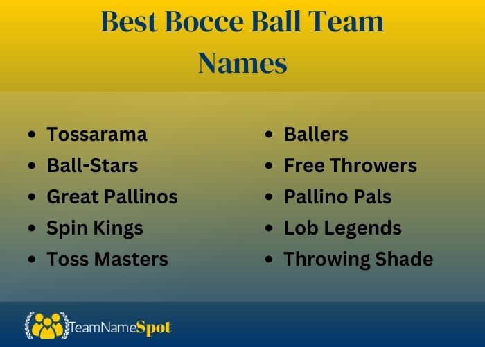 Best Bocce Ball Team Names