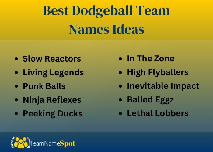 Best Dodgeball Team Names Ideas