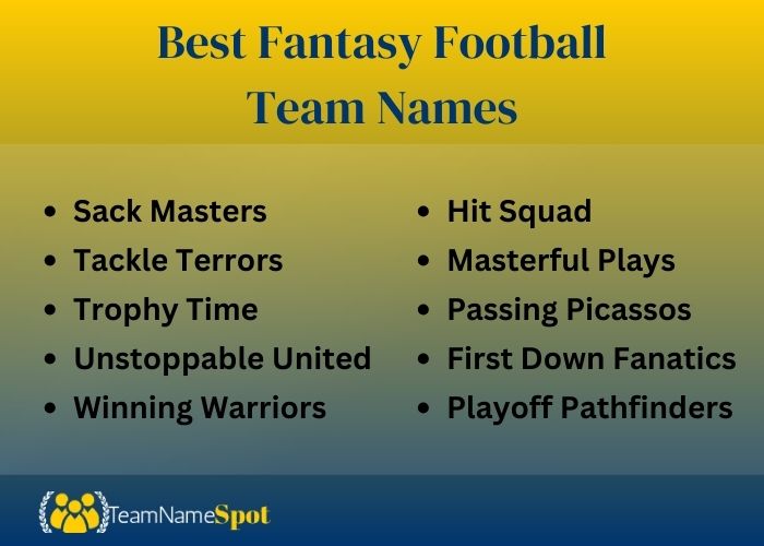 Best Fantasy Football Team Names