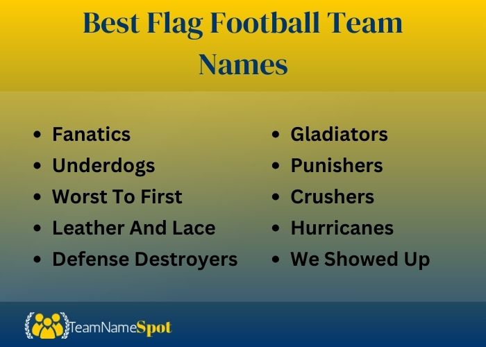 Best Flag Football Team Names