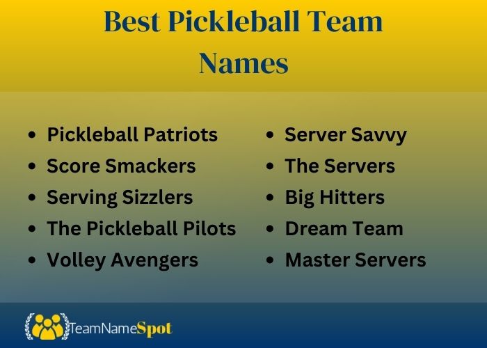 Best Pickleball Team Names