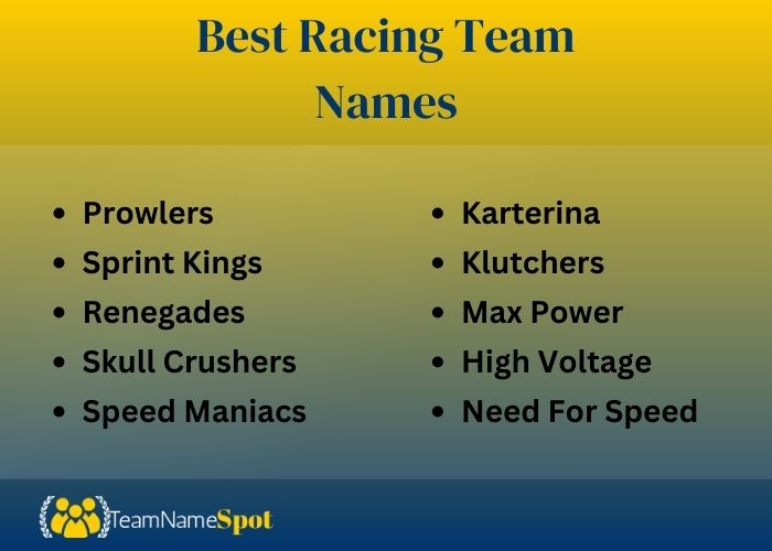 Best Racing Team Names