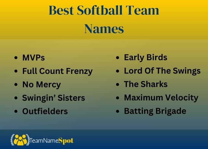 Best Softball Team Names