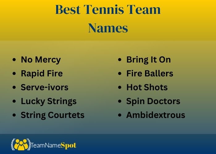 Best Tennis Team Names