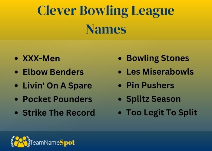 Clever Bowling League Names