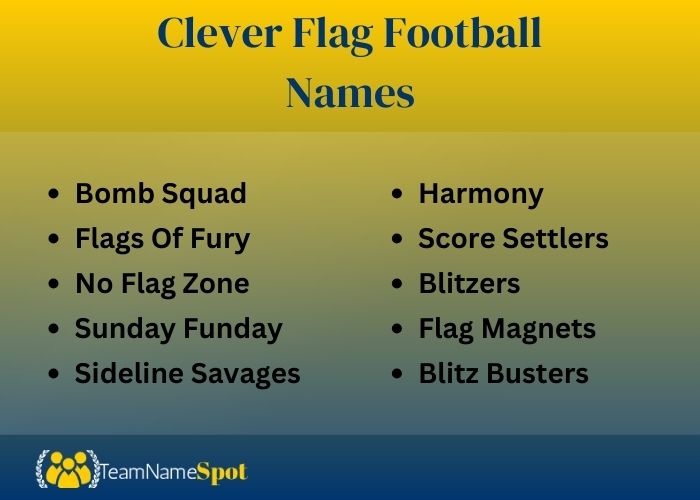 Clever Flag Football Names