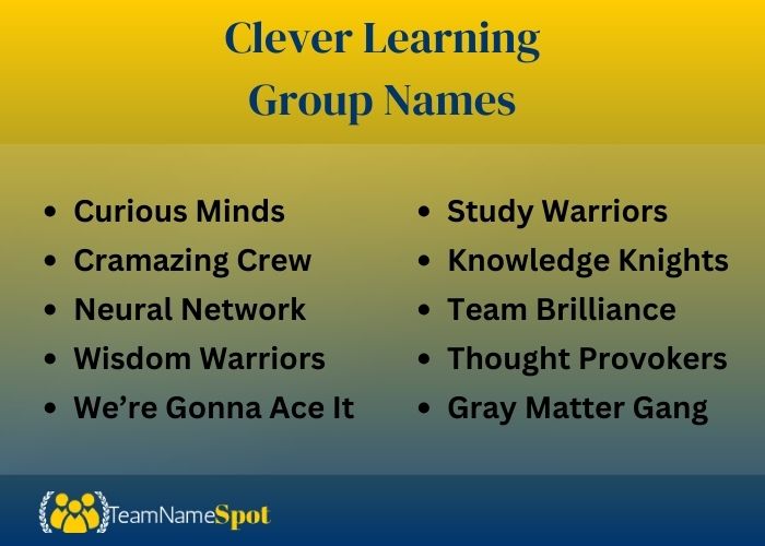 Clever Learning Group Names