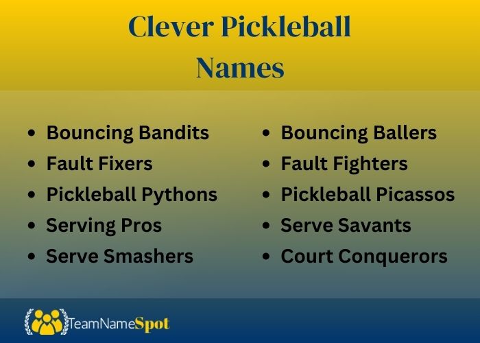 Clever Pickleball Names