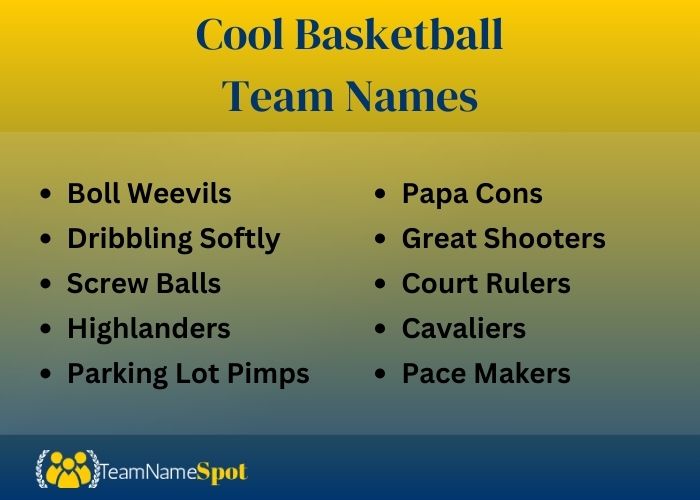 Cool Basketball Team Names