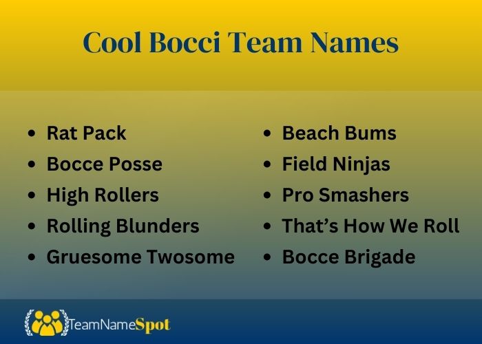 Cool Bocci Team Names