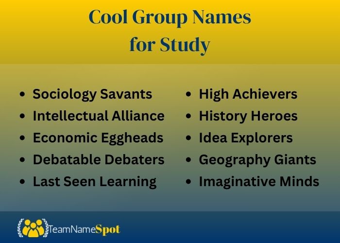 Cool Group Names for Study