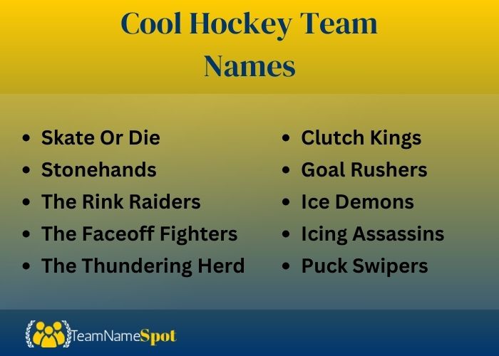 Cool Hockey Team Names