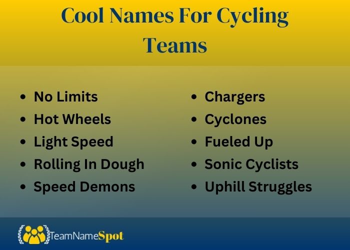 Cool Names For Cycling Teams