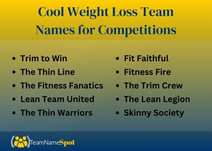 750 Best Weight Loss Team Names for Every Group