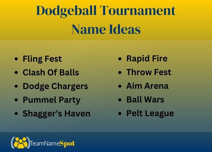 Dodgeball Tournament Name Ideas