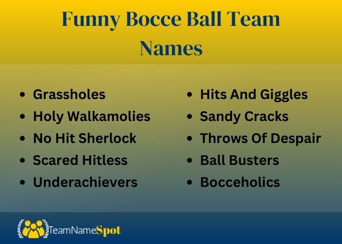 Funny Bocce Ball Team Names