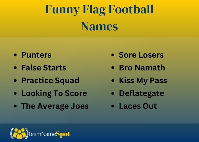 Funny Flag Football Names