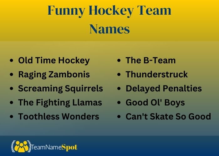 Funny Hockey Team Names