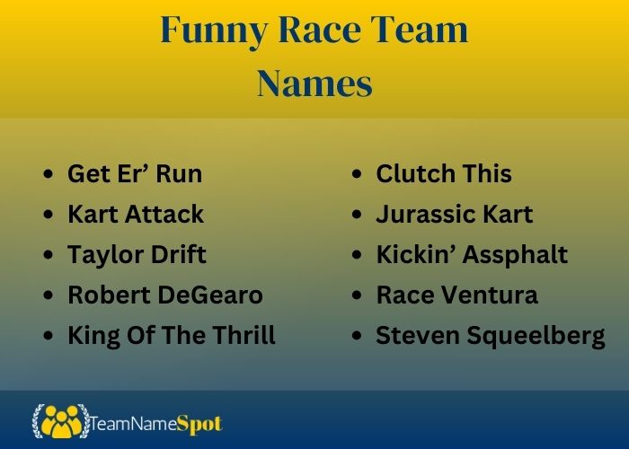 Funny Race Team Names