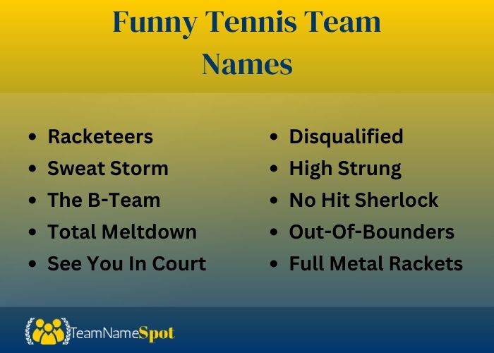 Funny Tennis Team Names