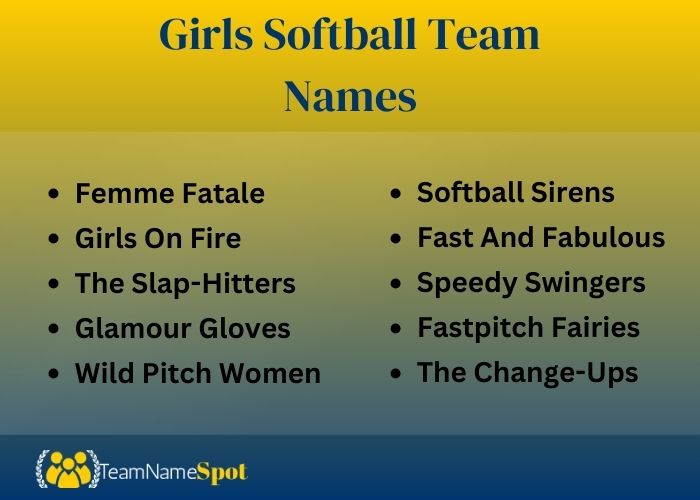 Girls Softball Team Names