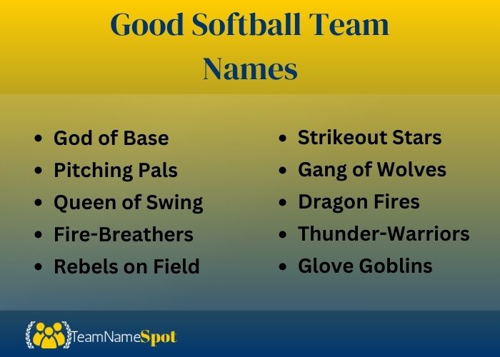 Good Softball Team Names