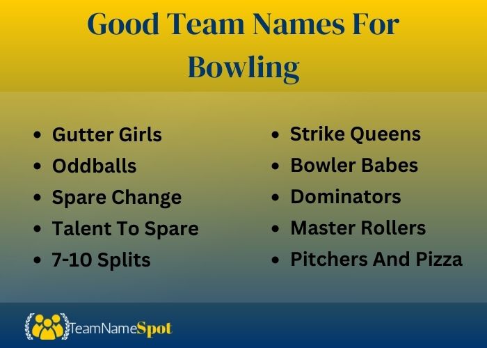 Good Team Names For Bowling