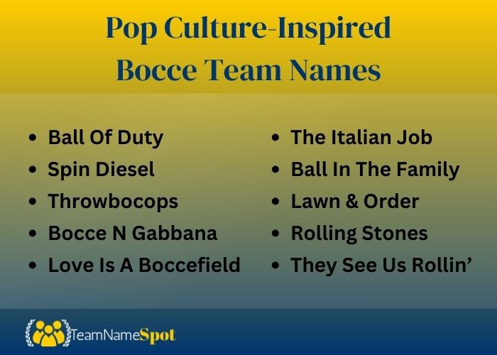 Pop Culture-Inspired Bocce Team Names