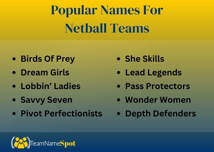 Popular Names For Netball Teams