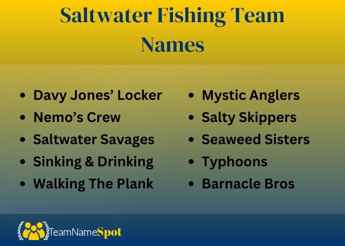 Saltwater Fishing Team Names