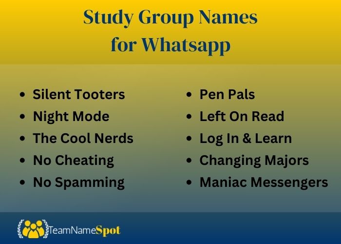 Study Group Names for Whatsapp