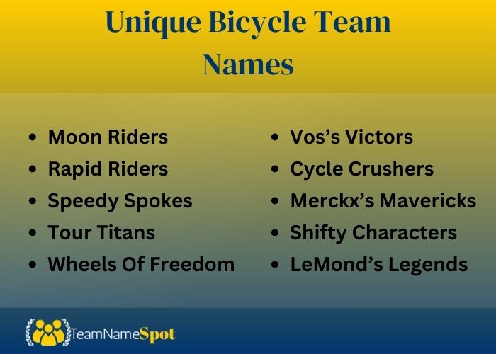 Unique Bicycle Team Names