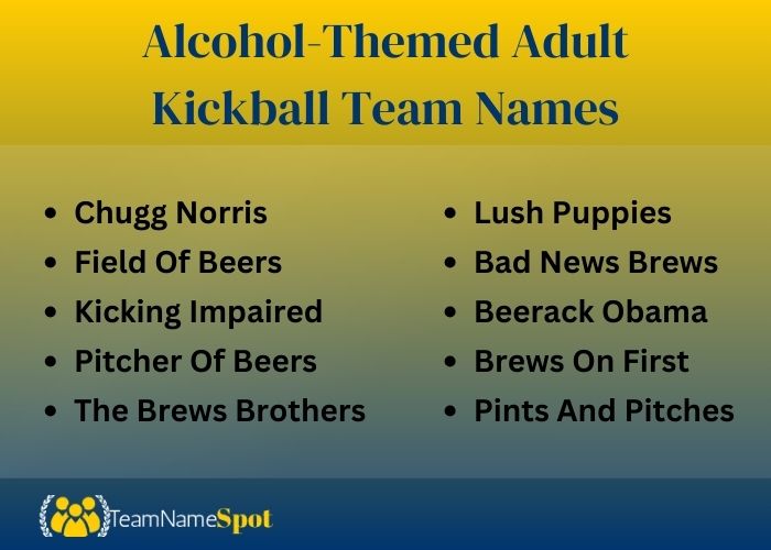 Alcohol-Themed Adult Kickball Team Names