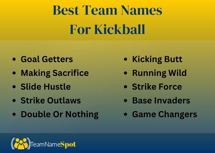 Best Team Names For Kickball