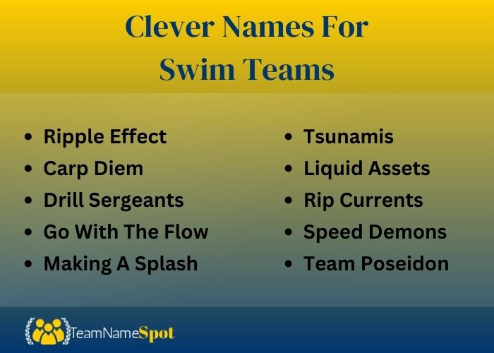 Clever Names For Swim Teams