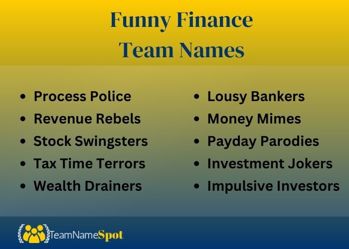 Funny Finance Team Names