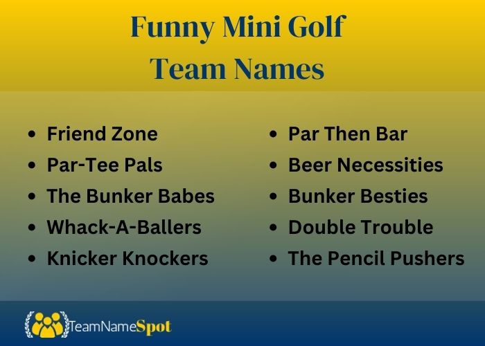 Funny Mini Golf Team Names