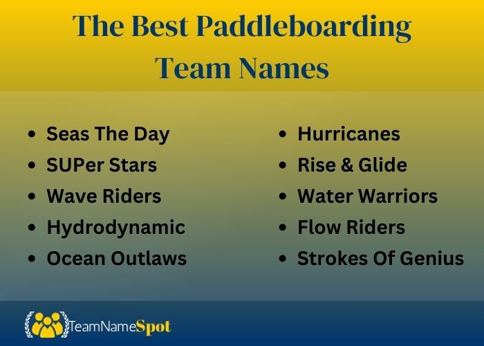 The Best Paddleboarding Team Names