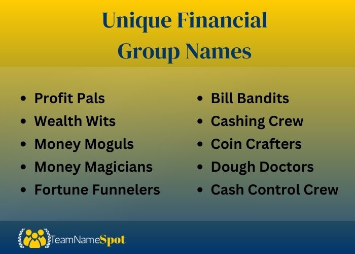 Unique Financial Group Names