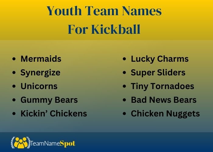 Youth Team Names For Kickball