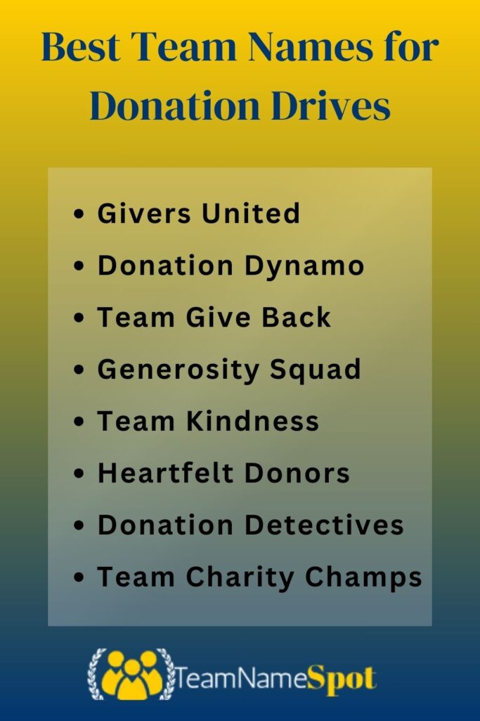 Best Team Names for Donation Drives