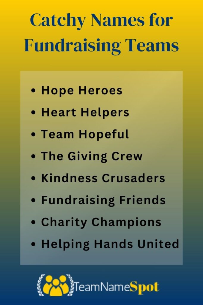 Catchy Names for Fundraising Teams
