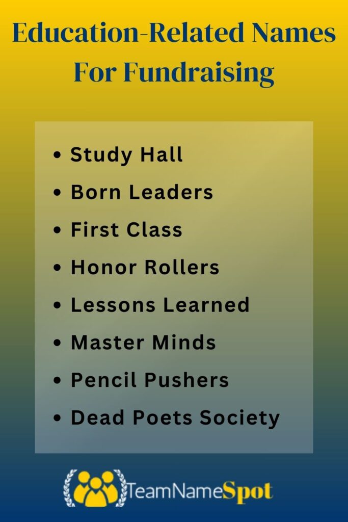 Education-Related Names For Fundraising